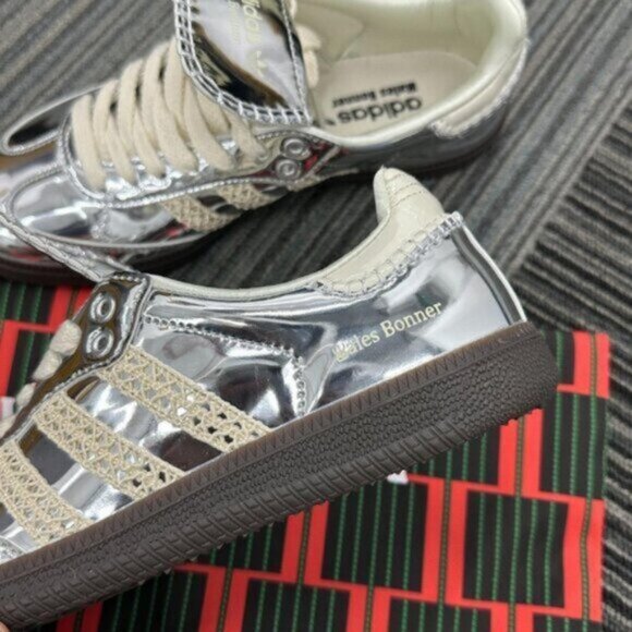 Adidas Samba x Wales Bonner Low Silver Metallic Sneakers - Picture 4 of 5